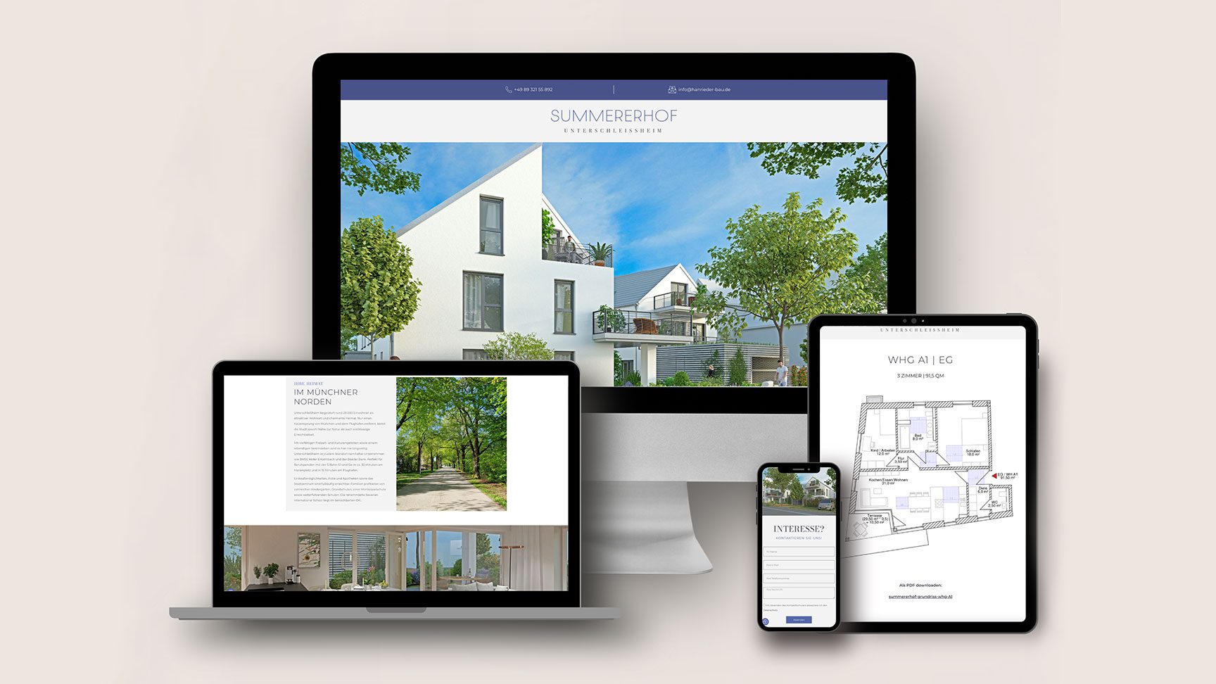 Immobilienprojekt Summererhof Website