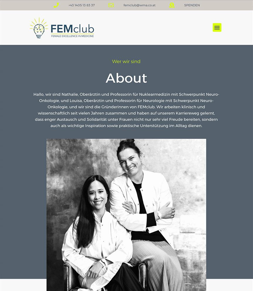 FEMclub Website Design by GOJA